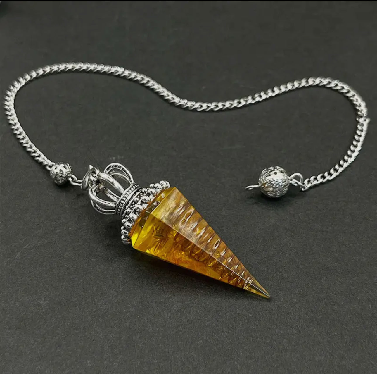 Citrene Crystal Hexagon Chakaline Pendulum