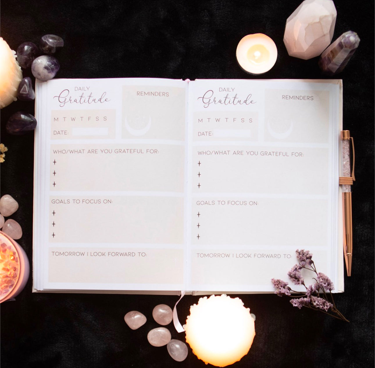Gratitude Journal with Rose Quartz Pen