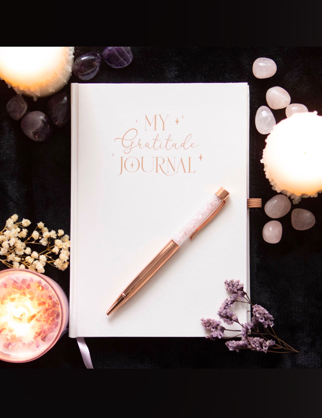 Gratitude Journal with Rose Quartz Pen