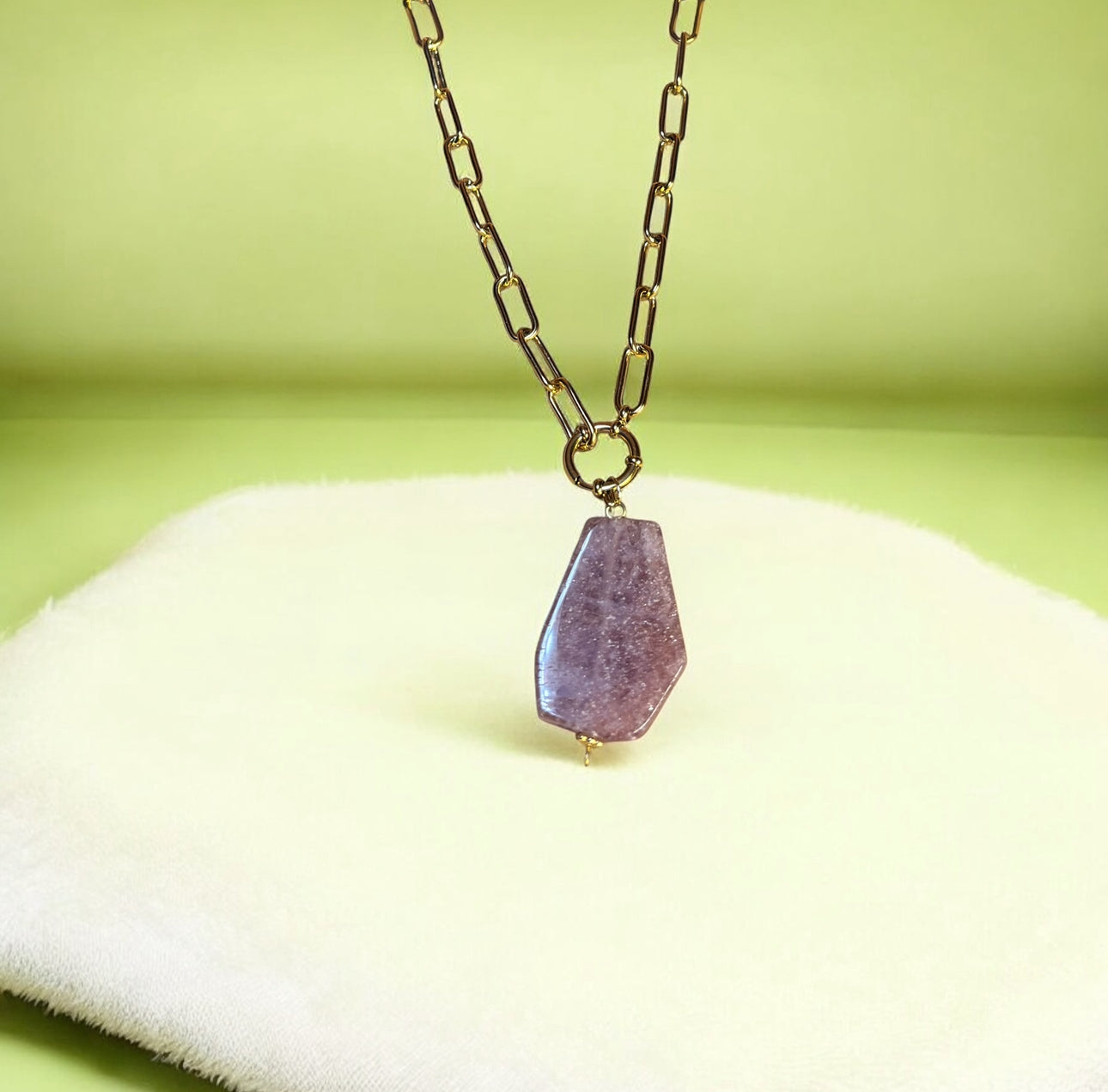 Strawberry Quartz Gemstone Statement Necklace