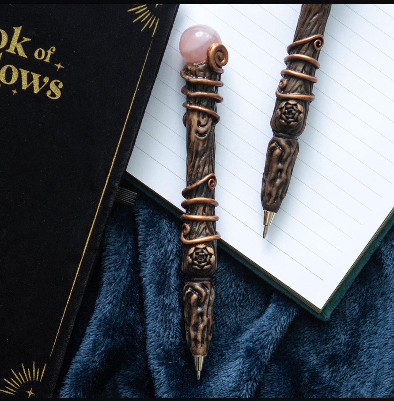 Romance Rose Quartz Crystal Wand Pen