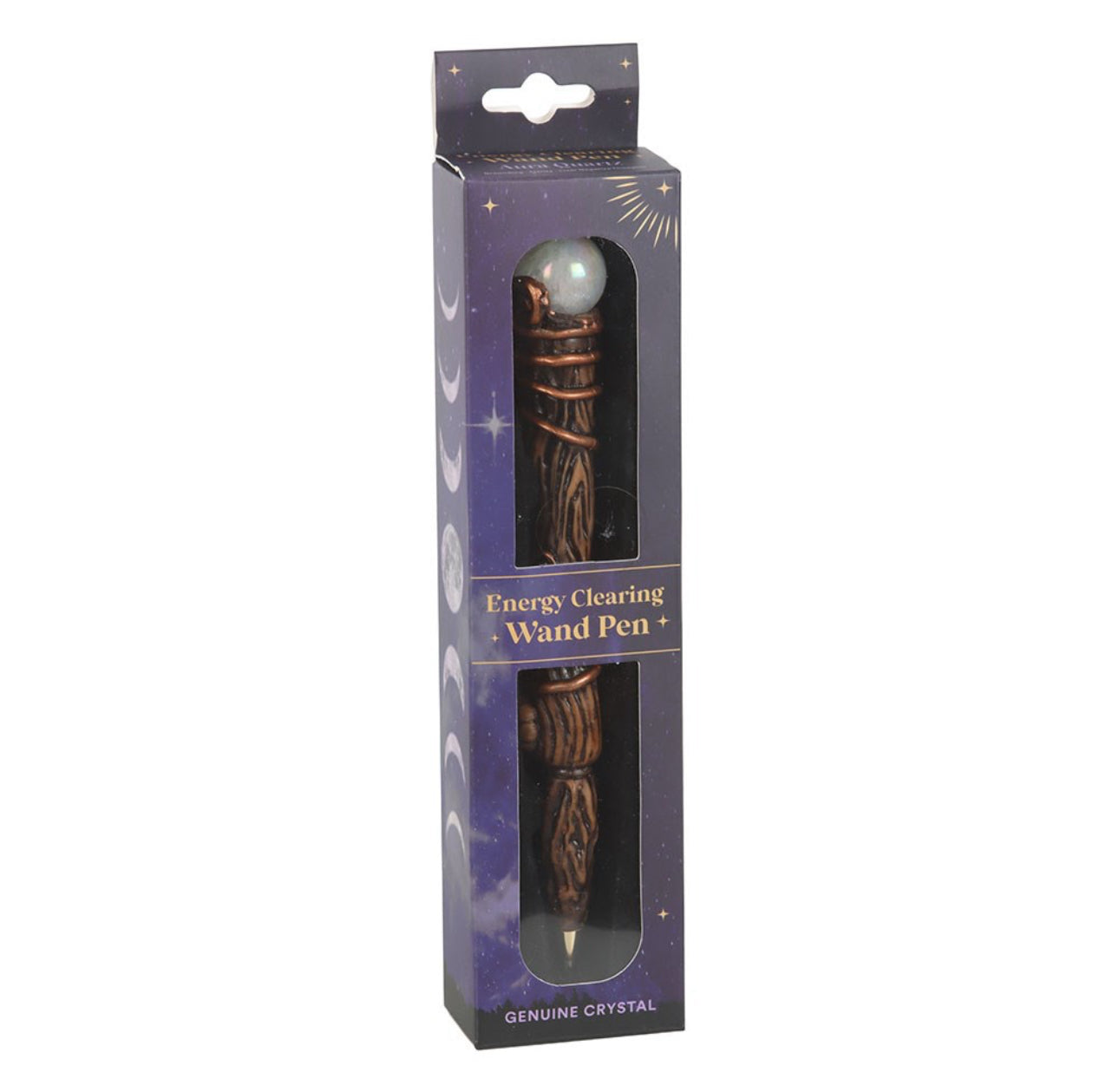 Energy Clearing Aura Quartz Crystal Wand Pen